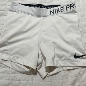 White nike pros
